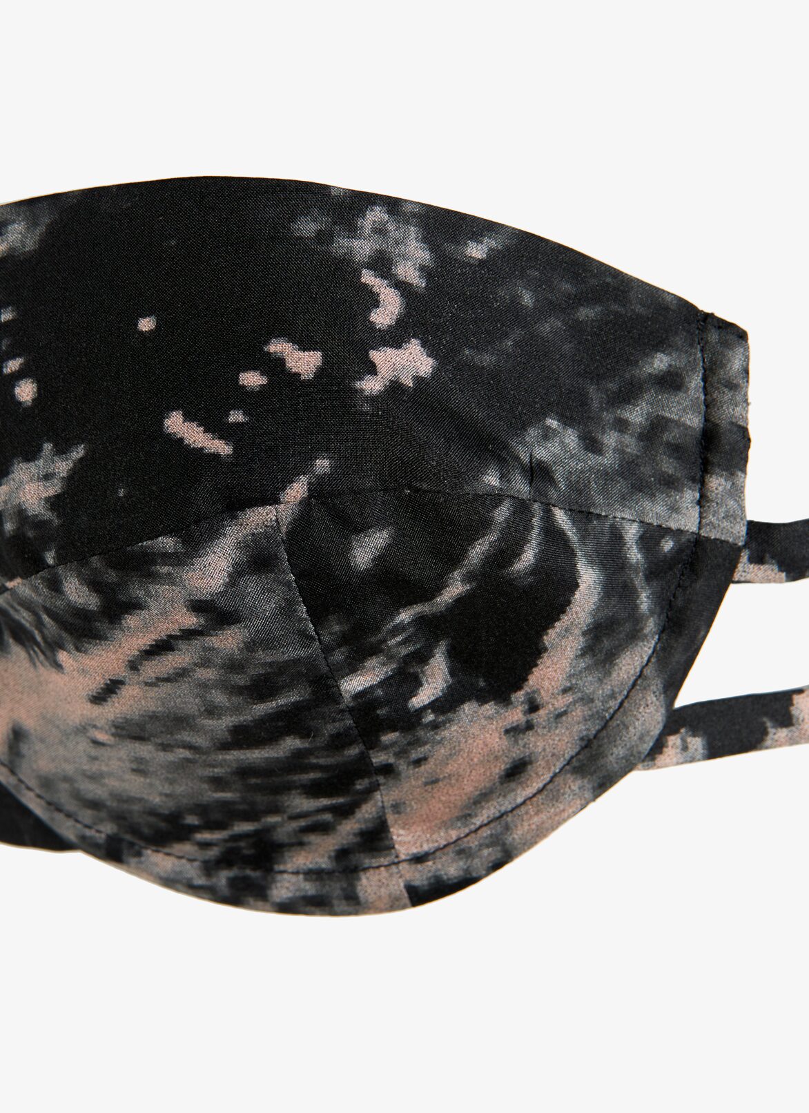 Printed habotai silk bustier top  ALAÏA BLACK/LIGHT PINK PRINTED HABOTAI SILK BUSTIER TOP